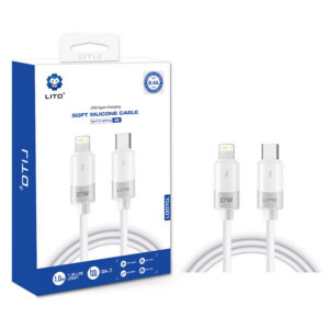 LITO LD07CL USB C to Lightning Soft Silicone Cable 27W White