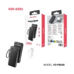 Ven-Dens 10000mAh 3 in 1 Power Bank with Built in Cables