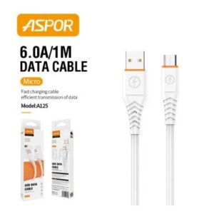 Aspor A125 6A Fast Charging Micro USB Cable 1m