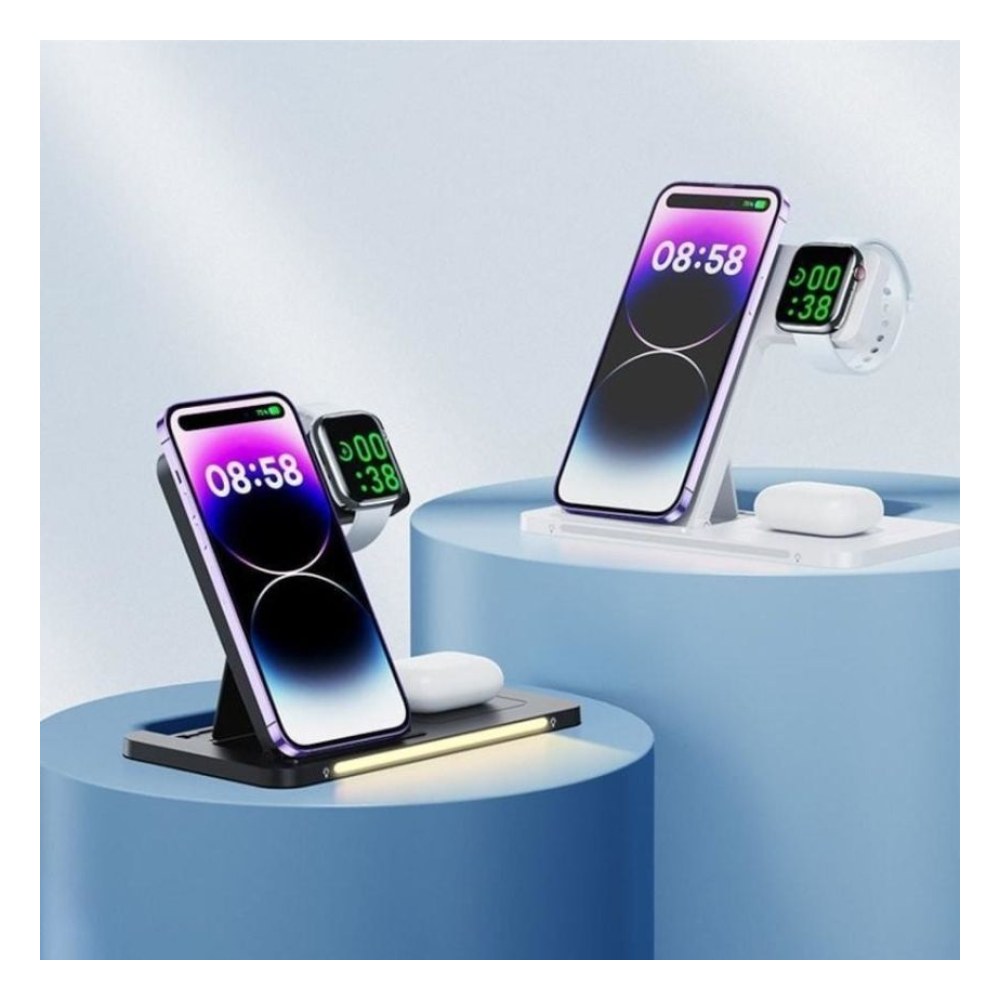 Remax RP-W70 22W 3 In 1 Foldable Wireless Charger With Light 2 Remax RP-W70 22W 3 In 1 Foldable Wireless Charger With Light 2